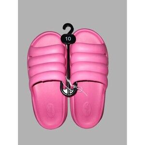 Women's Pink Neon Beach Sandal Slides - size 10